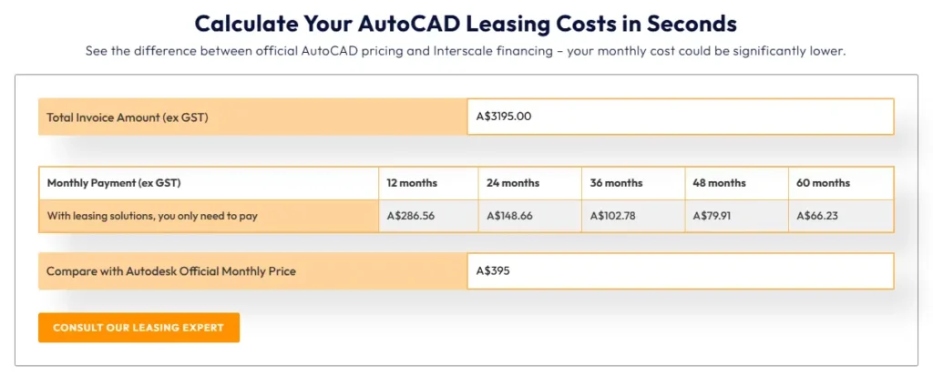 autocad leasing